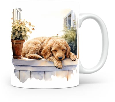 Mok Goldendoodle Beker voor koffie of tas voor thee, cadeau voor dierenliefhebbers, moeder, vader, collega, vriend, vriendin, kantoor, opa, oma, hond, kerst, sinterklaas, verjaardag