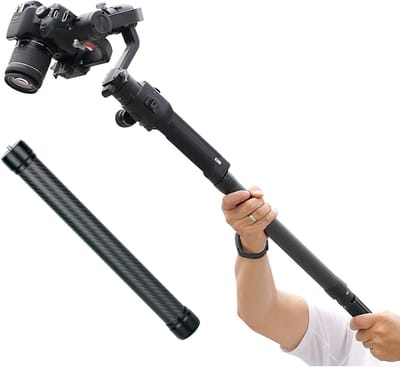 Lichte 25CM Gimbal Extension Pole van Carbon Fiber met Universele 1/4in Schroeven voor Stabilizers zoals Ronin S, ZHIYUN Crane en Moza AirCross