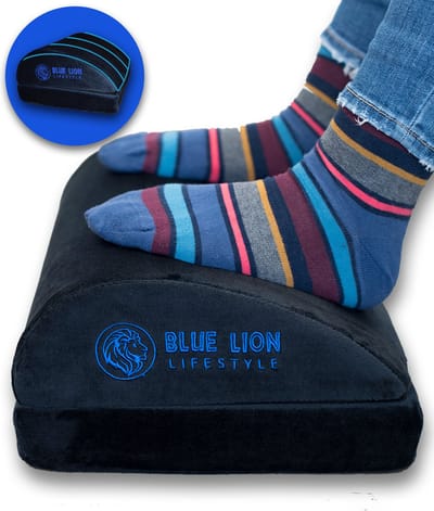 Blue Lion Verstelbare Voetensteun - Voetenbankje - Ergonomisch - Tegen Rugpijn - Zwart