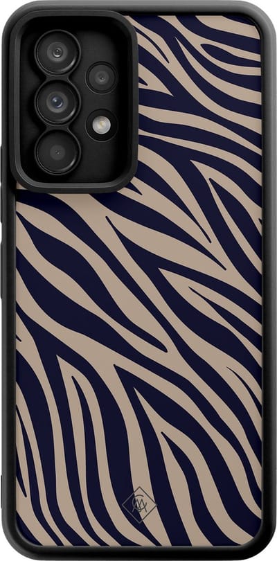 Casimoda® hoesje - Geschikt voor Samsung Galaxy A52 5G - Wavy Twist - Zwart TPU Backcover - Geometrisch patroon - Blauw