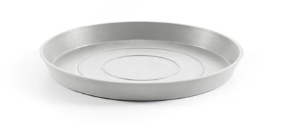 Ecopots Saucer Round - White Grey - Ø21 x H2,5 cm - Ronde witgrijze onderschotel met waterreservoir
