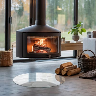 Coloray Vloerplaat Houtkachel - Onderplaat Kachel - 60 cm x 60 cm - Houtkachel Vloerplaat - Grijs Vloerplaat Kachel - Verwarmingsaccessoires - Vloerplaat voor Houtkachel - Vloerplaat Open Haard - Vloerplaat Voor Kachel