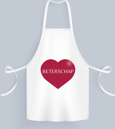Akyol - beterschap hartje Keukenschort - Beterschap - iemand die ziek is of iets gebroken heeft - ziek - koorts - snel beter worden - cadeau - beterschap cadeau - kado - gift - geschenk - 82 bij 71 cm