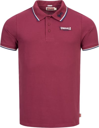 Lonsdale Slimfit Polo The Lion Bordeaux Rood - Maat: 3XL
