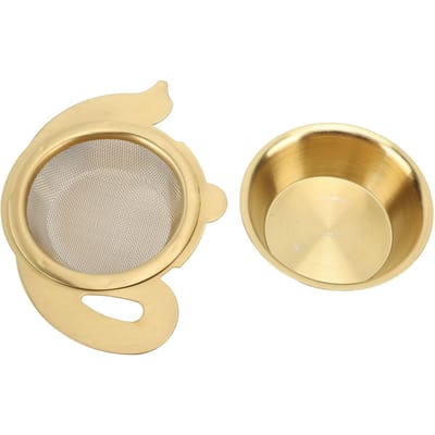 Thee-infuser Filter 304 Roestvrij Staal Geïsoleerde Basis Fijnmazig Thee Zeef Kom voor Brouwen Teapot Style Gold Color