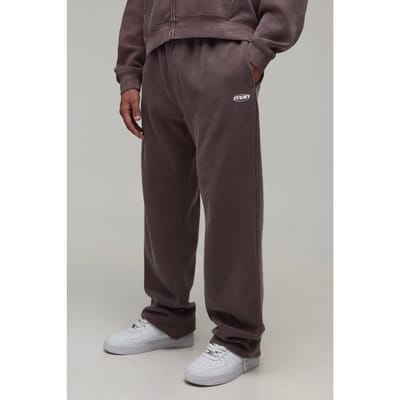 Rechte Pijp Heren Sport Gewassen Joggers | Washed Chocolate | Size Small