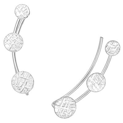 EAR IT UP - Oorklimmers - Cirkels - Wafel - Ear climbers - Earclimbers - Ear crawlers - 925 sterling zilver - 24 x 6 mm - 1 paar