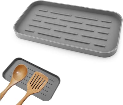 Siliconen Lepelhouder voor Keuken, Functionele Keukenaccessoires, Praktische Keuken Organizer en Tafelaccessoires (Grijs)