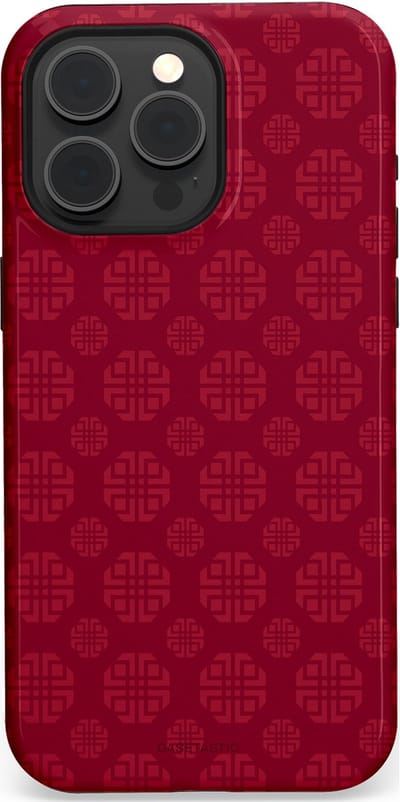Casetastic Hoesje Geschikt voor Apple iPhone 15 Pro Max Magsafe - Stijlvolle Beschermende Duo-layer Case - Oosters Rood