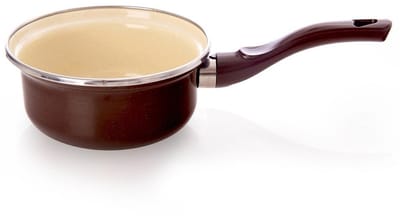 Orion Brown Serie - Geëmailleerde Sauspan - 14cm - Retro - Geschikt voor Alle Kookplaten
