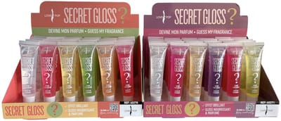 Lovely Pop - Lipgloss - Secret Gloss ? - Raad de geur/smaak ? - Voedende Glans - Set 12 met flacons