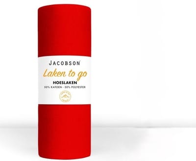 Jacobson - Hoeslaken - 90x200cm - Jersey Katoen - tot 25cm matrasdikte - Rood
