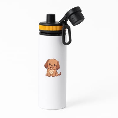 Hacebo® - puppy waterfles met draaidop oranje - Dieren liefhebbers - Honden - Dieren liefhebbers - puppy's - huisdieren sleutelhanger - Hondenpoot - Love my dog - hond - labrador - herdershond - border collie - dog - water fles - 850ML