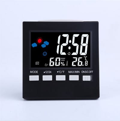 Digitale thermometers - Weerstations - Klokken en alarmen - wekker - Kalenderthermometers en hygrometers - Hygrometers voor thuisgebruik - Temperatuur- en vochtigheidsmeters