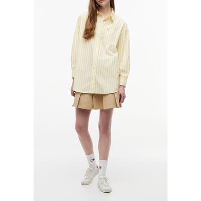 Tommy Hilfiger Oversized Essential Crew Citronella/stripe Größe: S | Business hemden Outlet | Damen | Braun