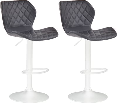 CLP Cork Set van 2 barkrukken - Kunstleer wit/zwart