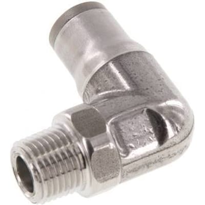 6mm x 1/8'' NPT 90 graden L-verbinding RVS Insteekfitting Buitendraad Draaibaar FKM