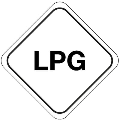 LPG gas sticker 50 x 50 mm - 10 stuks per kaart