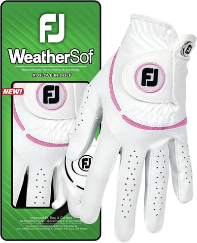 Dames Golfhandschoen WeatherSof - Wit/Roze
