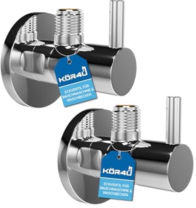 Set van 2 design hoekventielen 1/2 x 3/8 inch - Chroom waterafsluitventiel voor badkamer en keuken