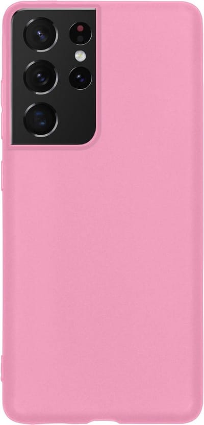 Hoes - Geschikt voor Samsung Galaxy S21 Ultra - Sterk & Shockproof - Hoesje Cover - Siliconen Case - Roze