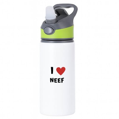 Hacebo® - I love neef waterfles met rietje groen - Neef - de liefste neef - verjaardag - cadeautje voor neef - neef artikelen - kado - geschenk - water fles - 650ML