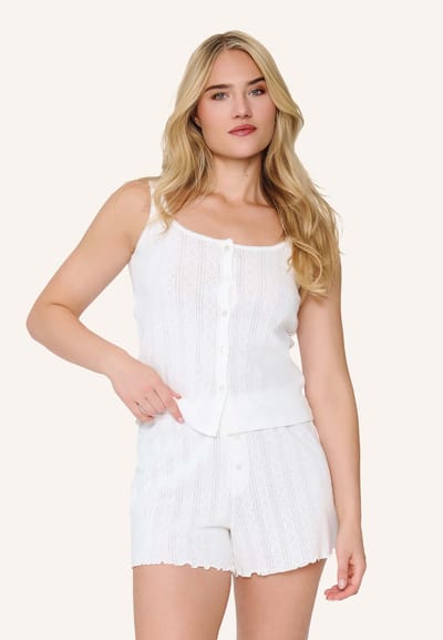 LingaDore - Shortama Set Off-White - maat L - Wit