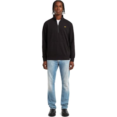 G-Star Half Zip Sweater Label Badge Black Taglia: S | Maglioni a maglia Outlet | Uomo | Nero