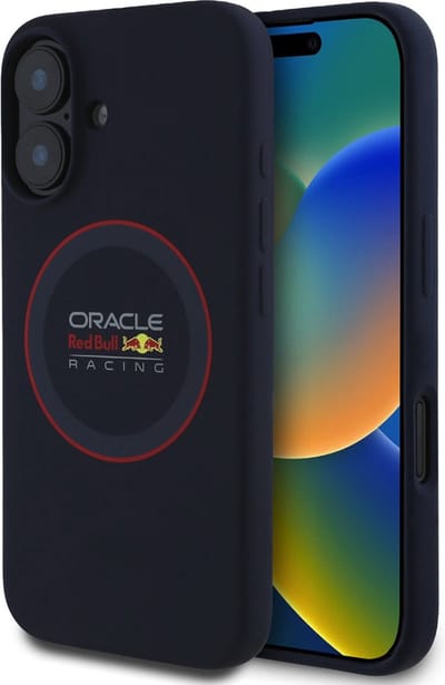 Red Bull Racing Silicone Red Ring Back Cover hoesje met MagSafe voor Apple iPhone 16 - Donkerblauw