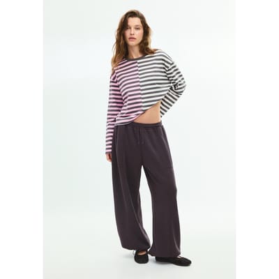 Stradivarius Gestreept T-shirt met lange mouwen  Grijs XS