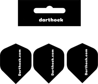 Darthoek zwarte dart shafts| 10 sets (30 stuks) |medium | + 10 sets (30 stuks) veerringen + 1 set darthoek flights