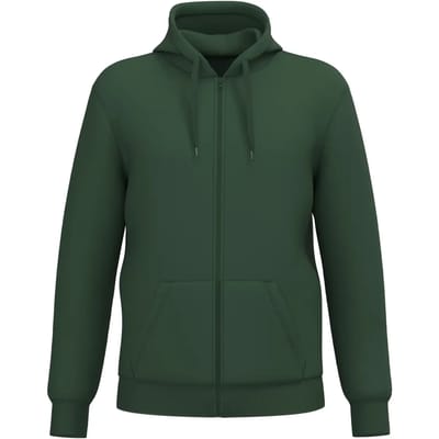 Kariban Gerecycleerde sweater met rits en capuchon uniseks K4042 - Forest Green - L