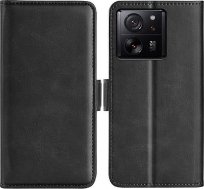 MobyDefend Hoesje - Geschikt voor Xiaomi 13T / 13T Pro - Luxe Wallet Book Case (Sluiting Zijkant) - Zwart