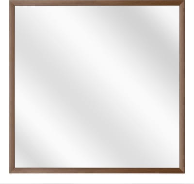 Spiegel met Luxe Aluminium Lijst - Walnoot - 20x20 cm