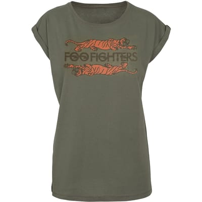 Foo Fighters T-shirt - Crawling Tigers - XS tot XXL - voor Vrouwen - olijf