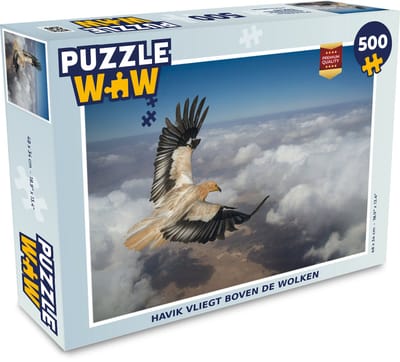 Puzzel Havik vliegt boven de wolken - Legpuzzel - Puzzel 500 stukjes