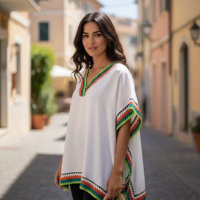 Dames Tuniek met Kleuraccent - Blue