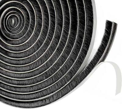 Borstelafdichting, deurafdichting, zelfklevend, 9 mm (B) x 5 mm (D) x 6 m (L), deurafdichting, insectenbescherming, afdichtingsborstel voor deur, ramen, kledingkast, tochtstopper voor deuren