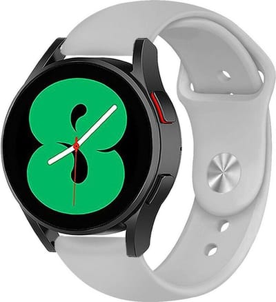 Strap-it Sport horlogebandje - geschikt voor Samsung Galaxy Watch 7 (40 & 44mm) / Galaxy Watch 6 (Classic) / Galaxy Watch 5 / Watch 5 Pro / Watch 4 / 4 Classic / Watch FE - sport siliconen bandje voor Galaxy Watch 4-5-6 alle varianten - grijs