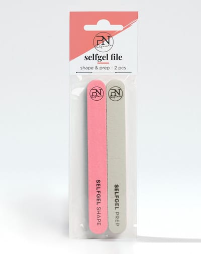 PN Selfcare - Shape & Prep Nagelvijl - Dubbelzijdig Roze Manicurevijl en Grijze Buff Zijde ter verbetering en verwijderen Gel Nagellak applicatie - 2 Stuks