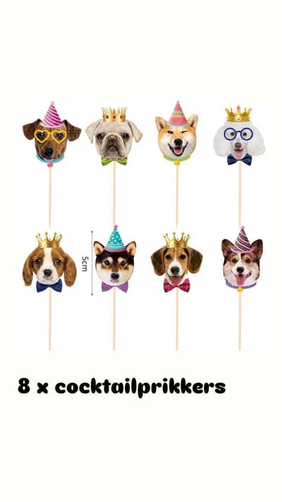Akyol - Honden prikkers - cocktailprikkers -verjaardag prikker -cup cake prikker Hond - Dieren- 8 stuks - cake - taart -verjaardag cup cake topper Verschillende honden -cocktail prikker -cocktailprikker hond – dier -verjaardag topper – dieren ve