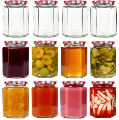Dailygoods- Jampotten 280ml - Glazen Potten - 6 Stuks - Met Deksel - Inmaakpotten - Fermentatiepot - Weckpotten