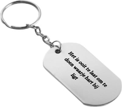 Akyol - het is ooit te laat om te doen waarje hart bij ligt sleutelhanger - Quotes - familie vrienden - cadeau - 54 x 29mm