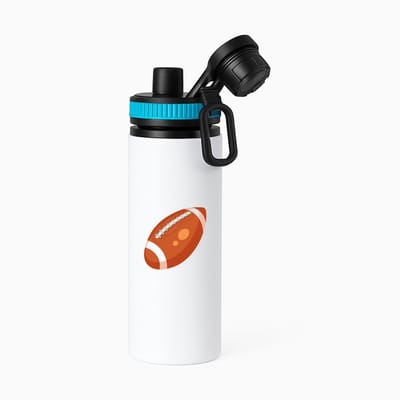Hacebo® - Rugbybal waterfles met draaidop blauw - Rugby - Rugbyers - American Football - sport - water fles - 850ML