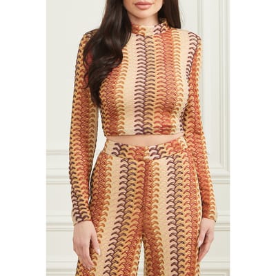 GUESS Marciano By  Autumn Fearne Top Rust Brown Multi Taglia: L | Magliette intime Outlet | Donna | Marrone