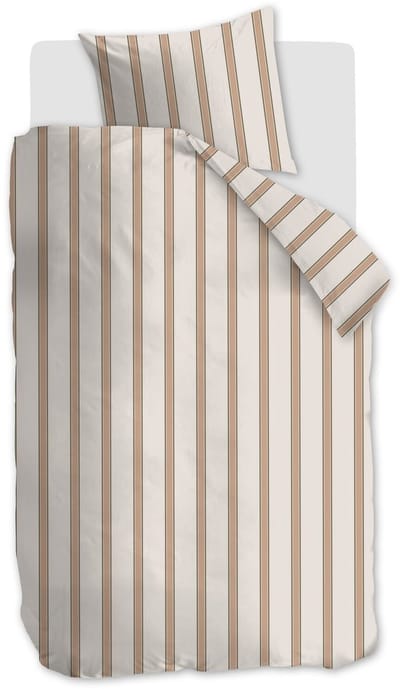 Vtwonen Fun Stripe dekbedovertrek - Eenpersoons - 140 x 220 cm - Naturel
