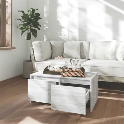 vidaXL - Salontafel - 90x50x41,5 - cm - bewerkt - hout - grijs - sonoma - eikenkleurig