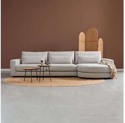 PEPP interiors Hoekbank COMO met ronde chaise longue rechts - Puente 09