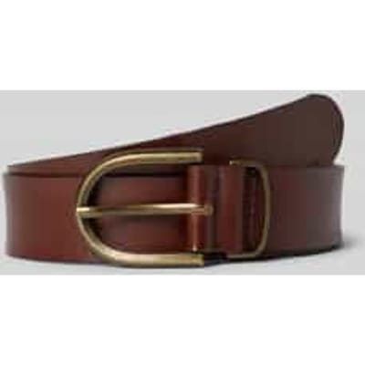 Tom Tailor - Leren riem met ronde gesp - Maat 90 - brown uni