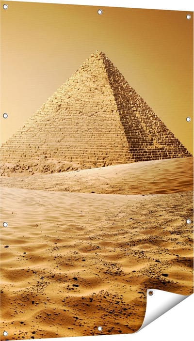 Gards Tuinposter Egyptische Piramides - Egypte - 80x120 cm - Tuindoek - Tuindecoratie - Wanddecoratie buiten - Tuinschilderij